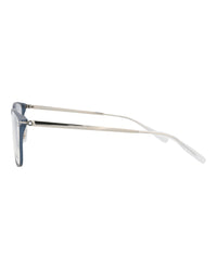Montblanc Montblanc Mens Square/Rectangle Blue Silver Transparent Fashion Designer Eyewear