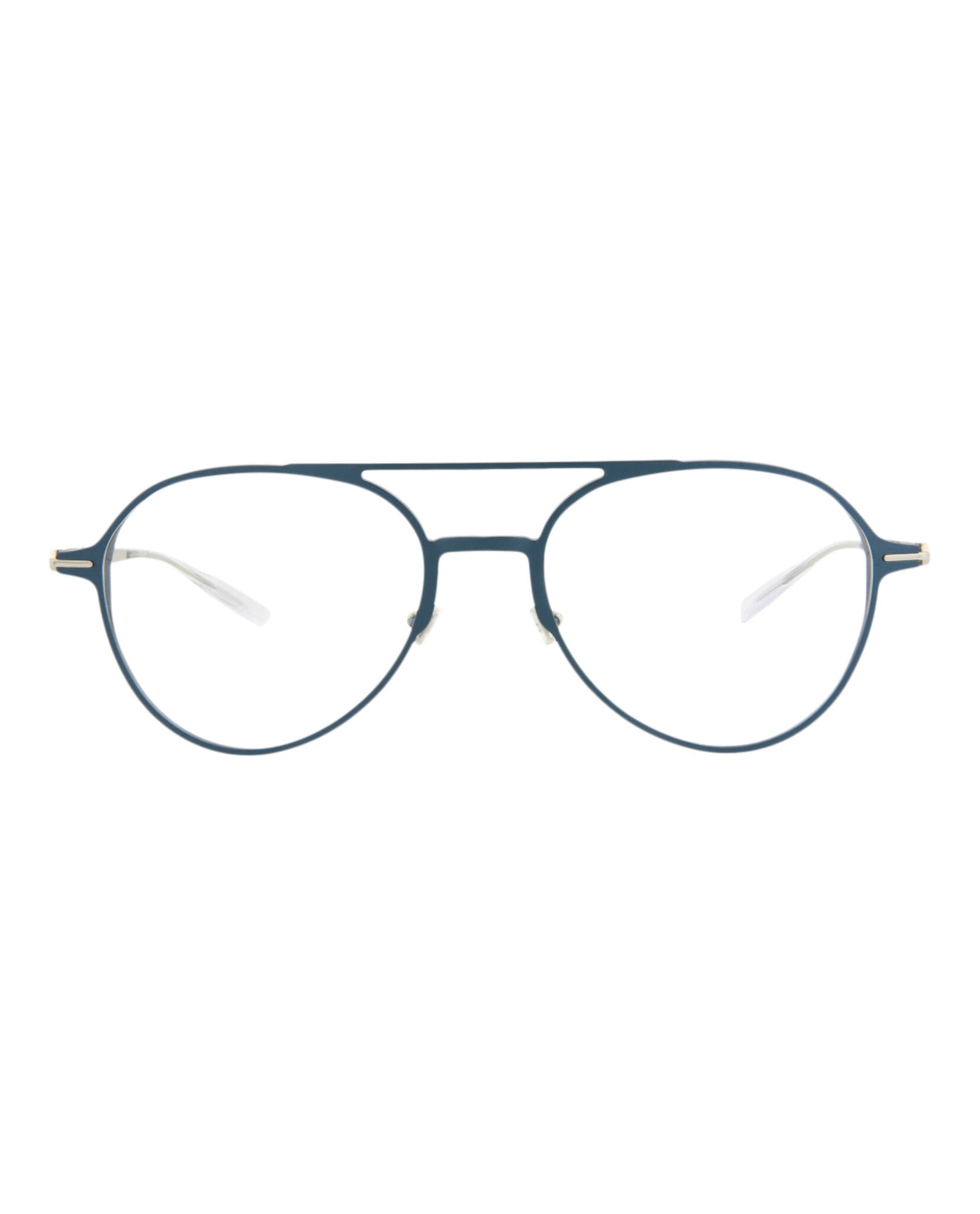 Montblanc Mens Aviator Blue Silver Transparent Fashion Designer Eyewear