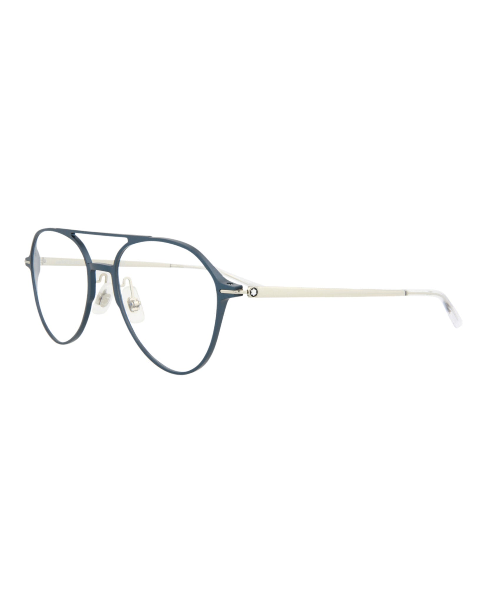 Montblanc Mens Aviator Blue Silver Transparent Fashion Designer Eyewear