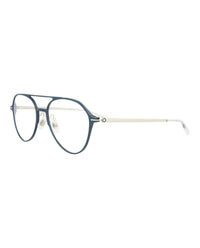 Montblanc Mens Aviator Blue Silver Transparent Fashion Designer Eyewear