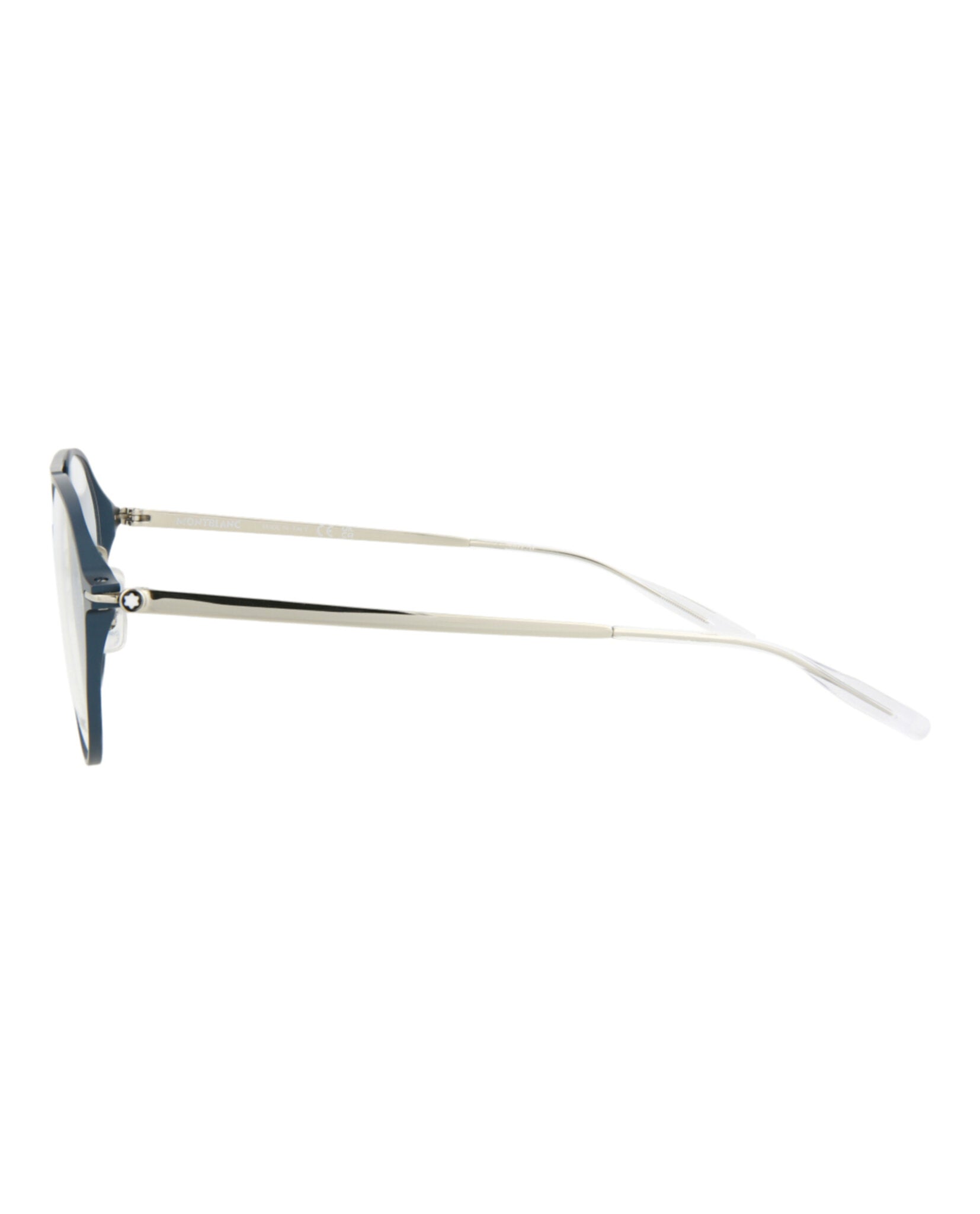 Montblanc Mens Aviator Blue Silver Transparent Fashion Designer Eyewear