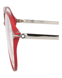 Montblanc Mens Aviator Red Silver Transparent Fashion Designer Eyewear