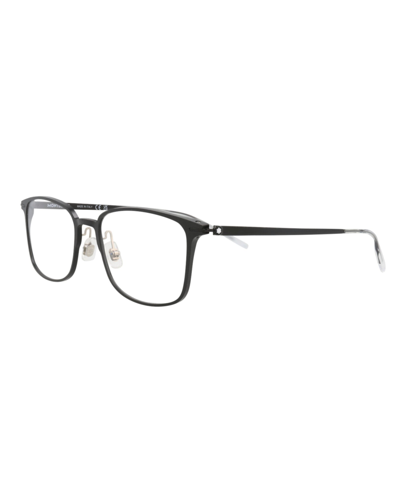 Montblanc Montblanc Mens Square/Rectangle Black Black Transparent Fashion Designer Eyewear