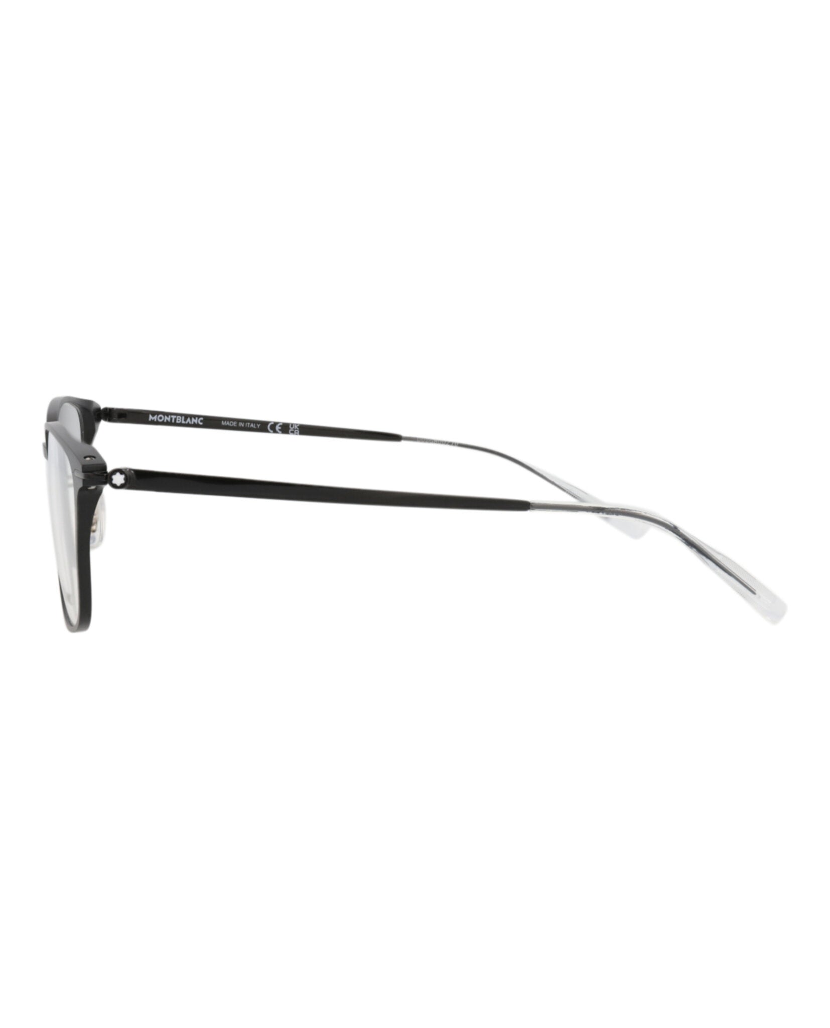 Montblanc Montblanc Mens Square/Rectangle Black Black Transparent Fashion Designer Eyewear