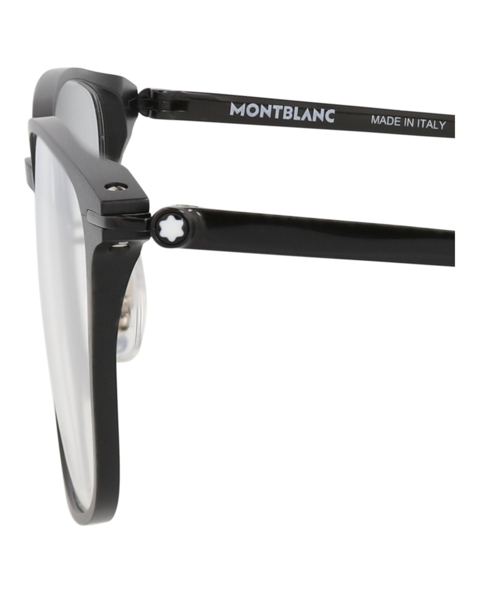 Montblanc Montblanc Mens Square/Rectangle Black Black Transparent Fashion Designer Eyewear