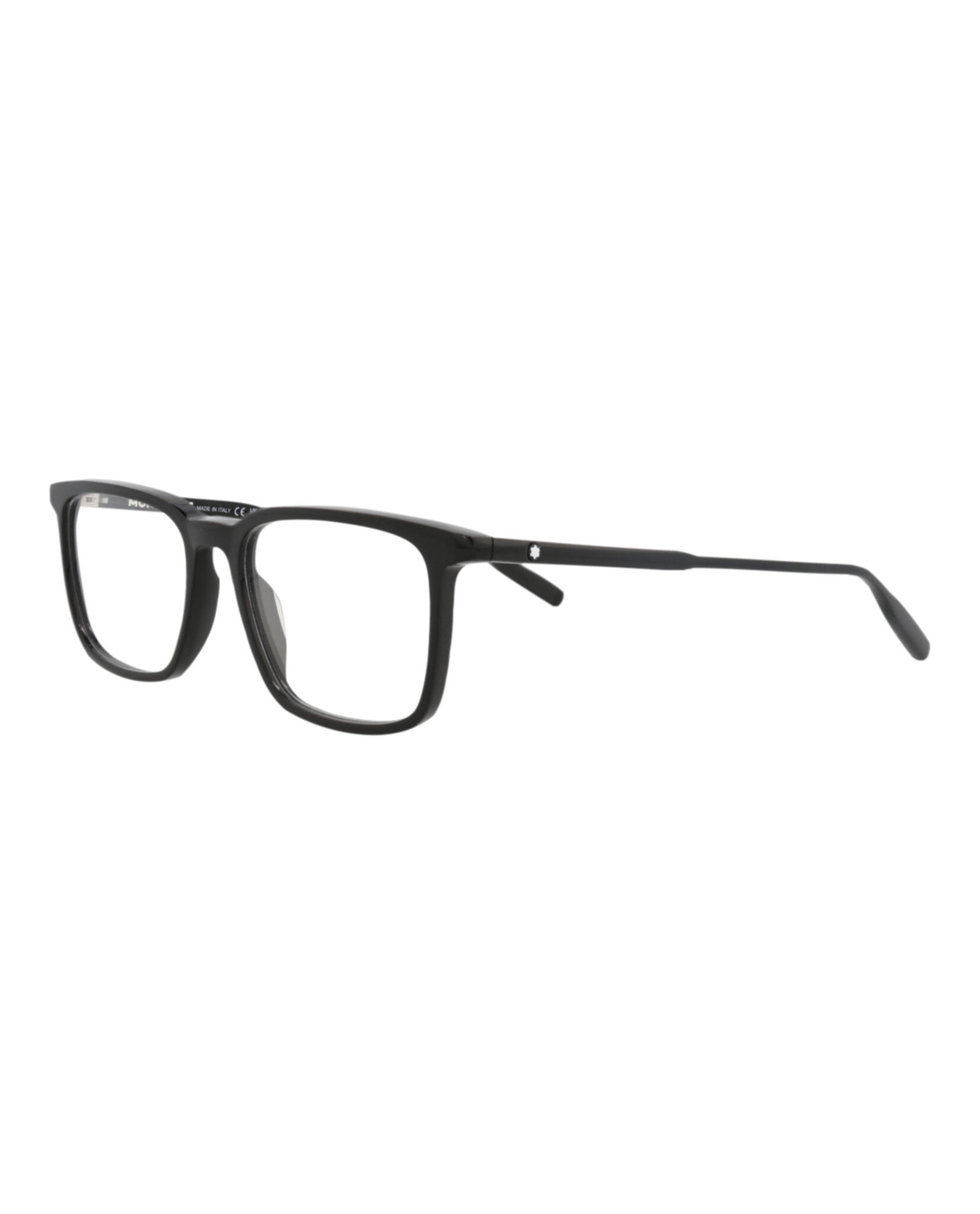 Montblanc Montblanc Mens Square/Rectangle Black Black Transparent Fashion Designer Eyewear