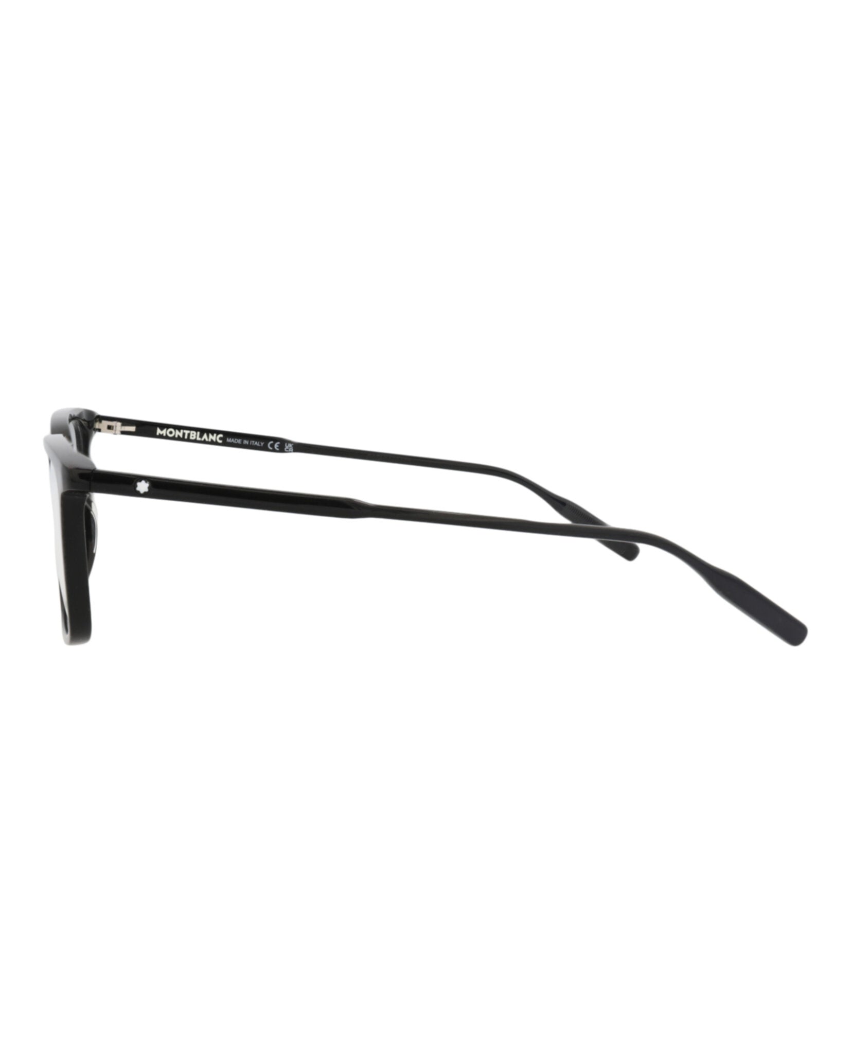 Montblanc Montblanc Mens Square/Rectangle Black Black Transparent Fashion Designer Eyewear