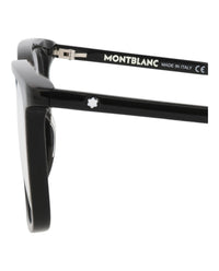 Montblanc Montblanc Mens Square/Rectangle Black Black Transparent Fashion Designer Eyewear