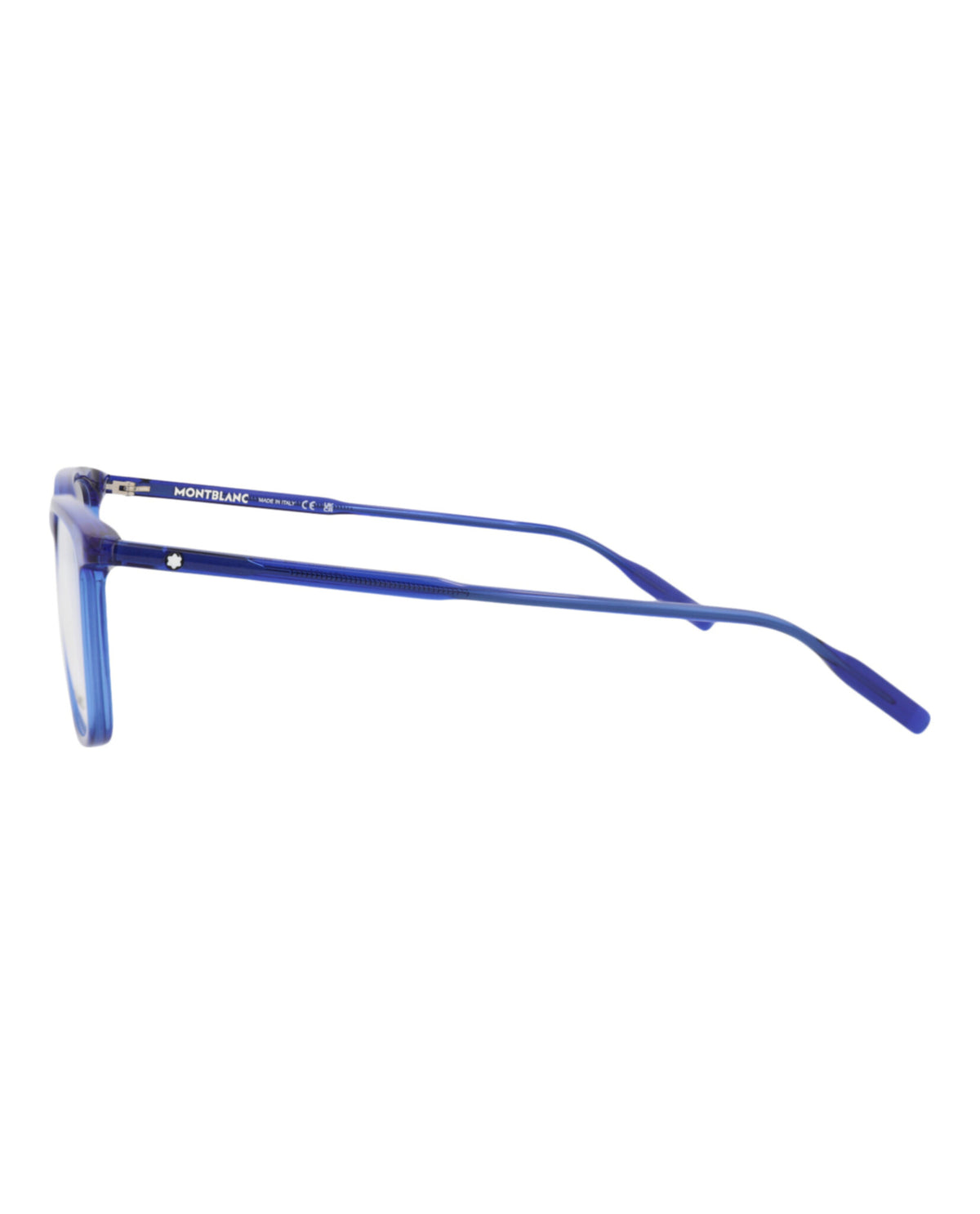 Montblanc Mens Square/Rectangle Blue Blue Transparent Fashion Designer Eyewear