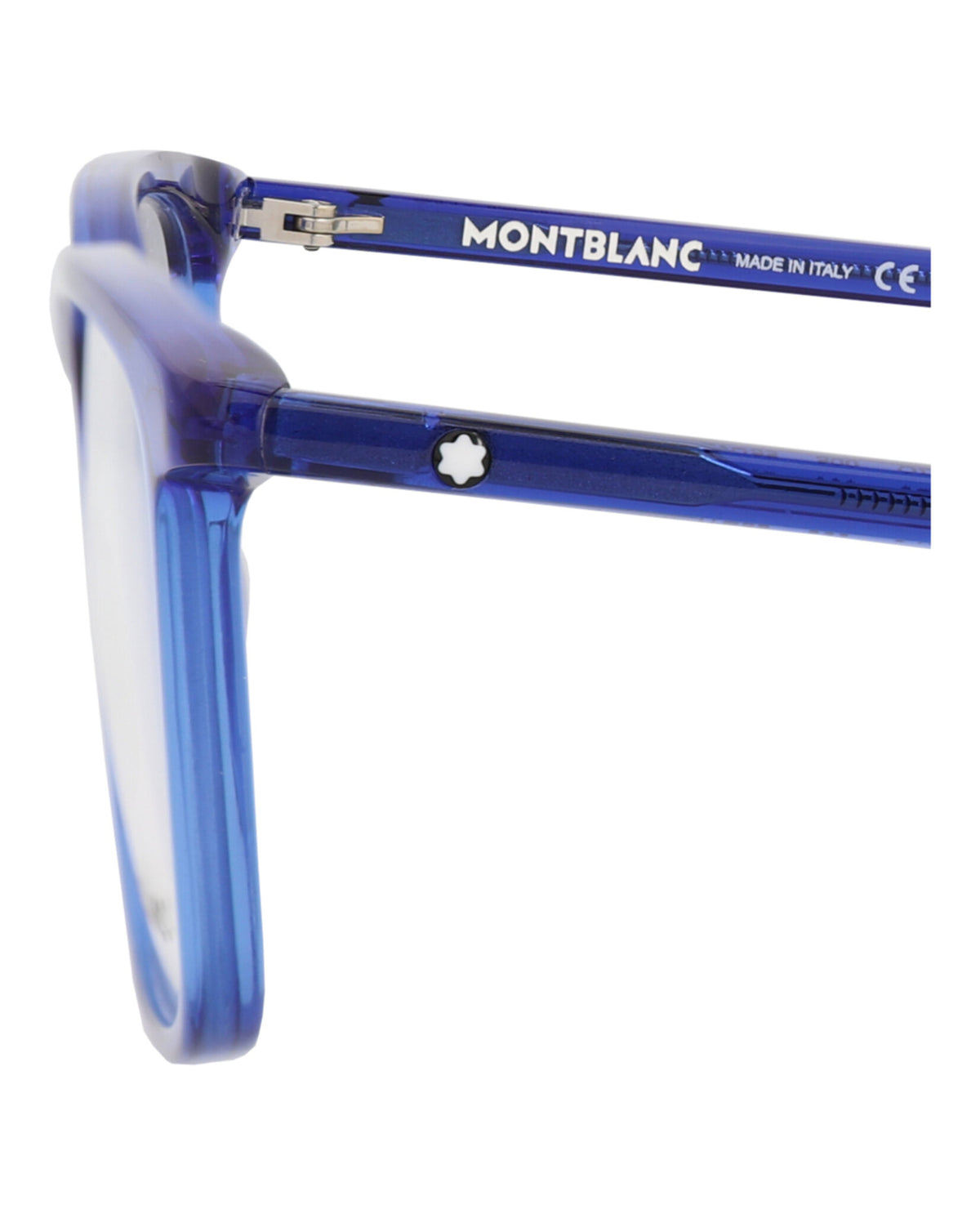 Montblanc Mens Square/Rectangle Blue Blue Transparent Fashion Designer Eyewear