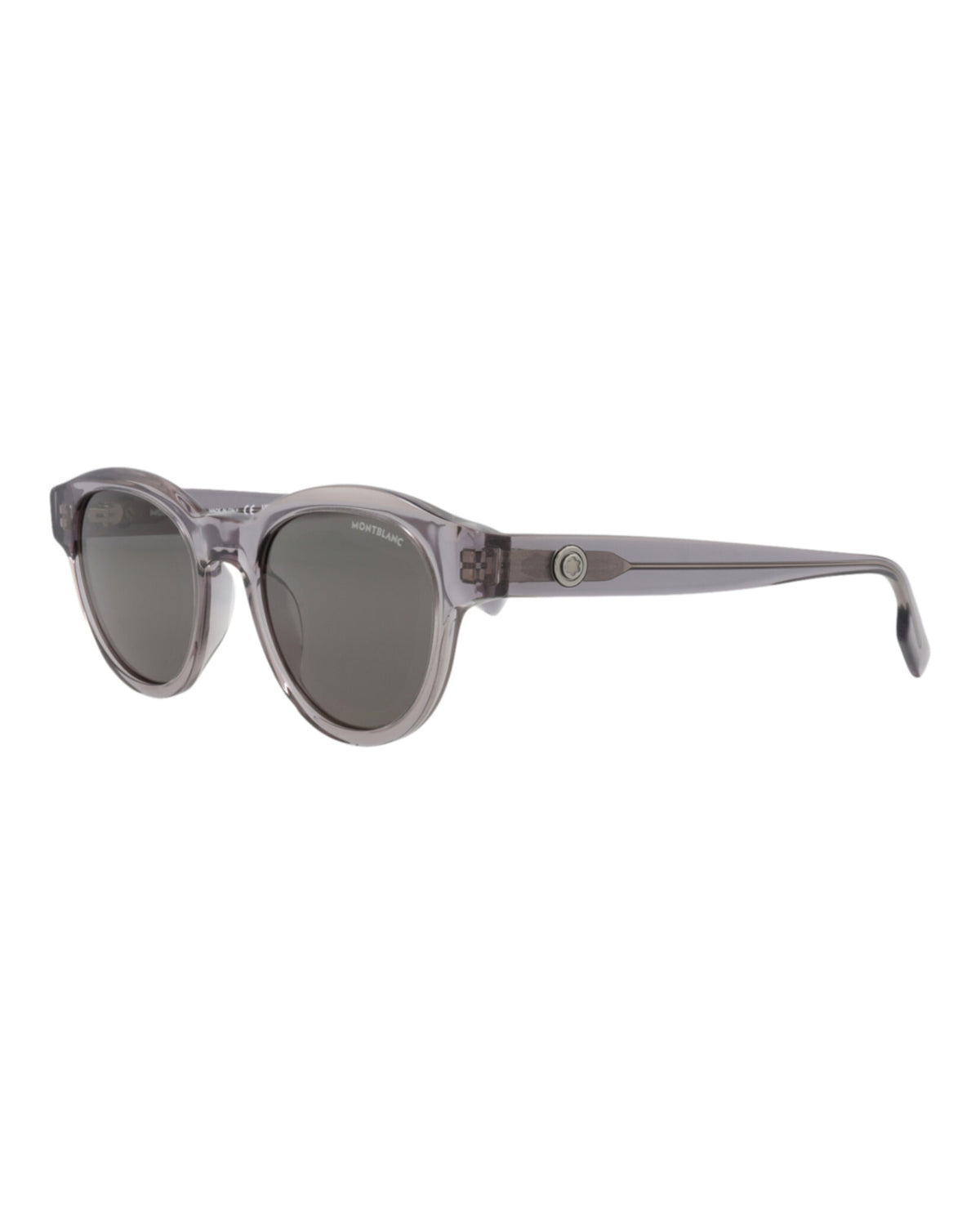 Montblanc Mens Round/Oval Grey Grey Grey Fashion Designer Eyewear