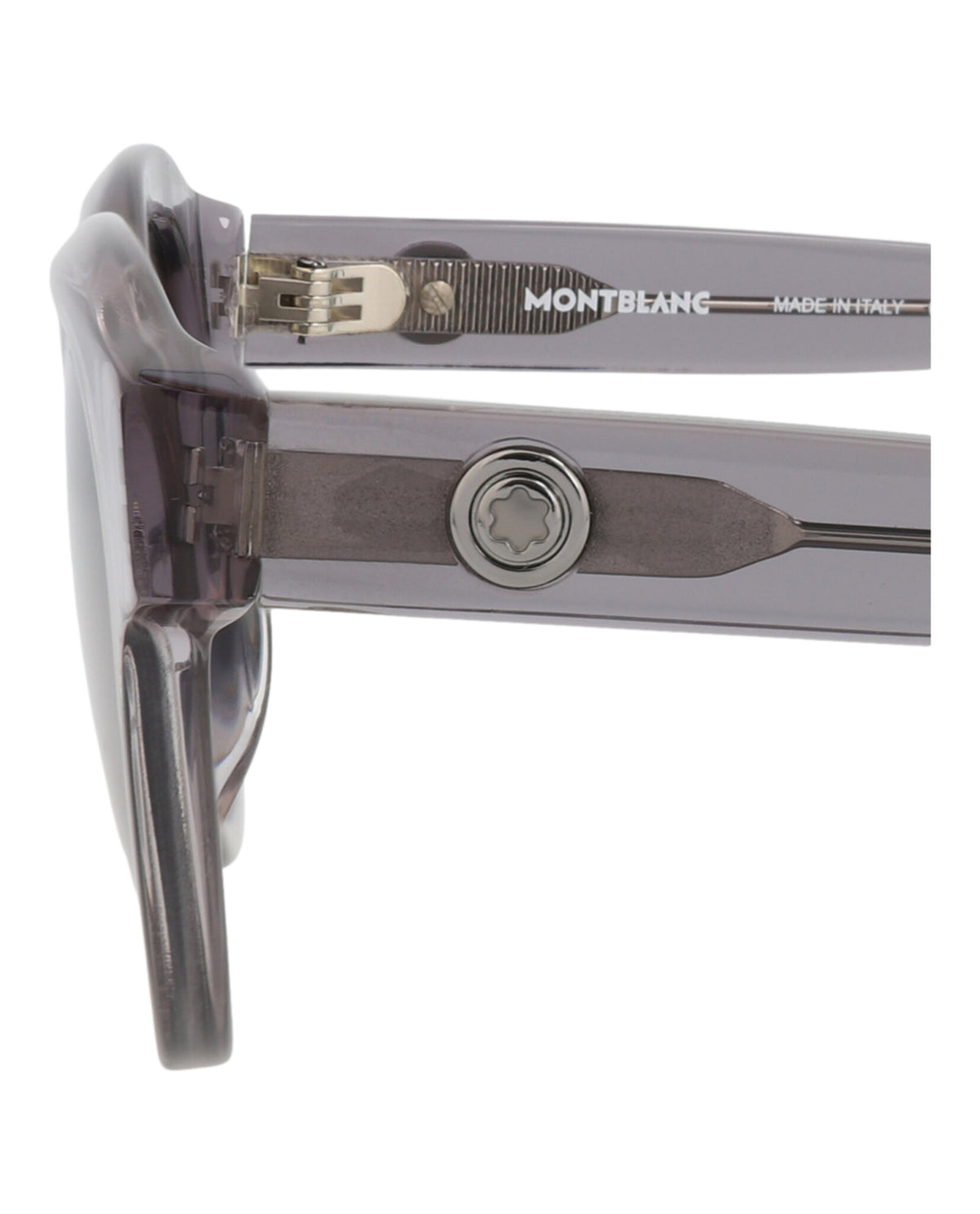 Montblanc Mens Round/Oval Grey Grey Grey Fashion Designer Eyewear