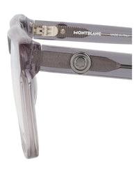 Montblanc Mens Square/Rectangle Grey Grey Transparent Fashion Designer Eyewear