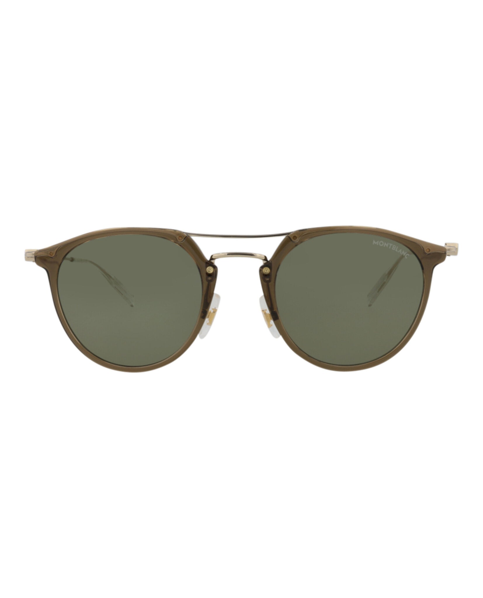 Montblanc Montblanc Mens Aviator Brown Gold Green Fashion Designer Eyewear