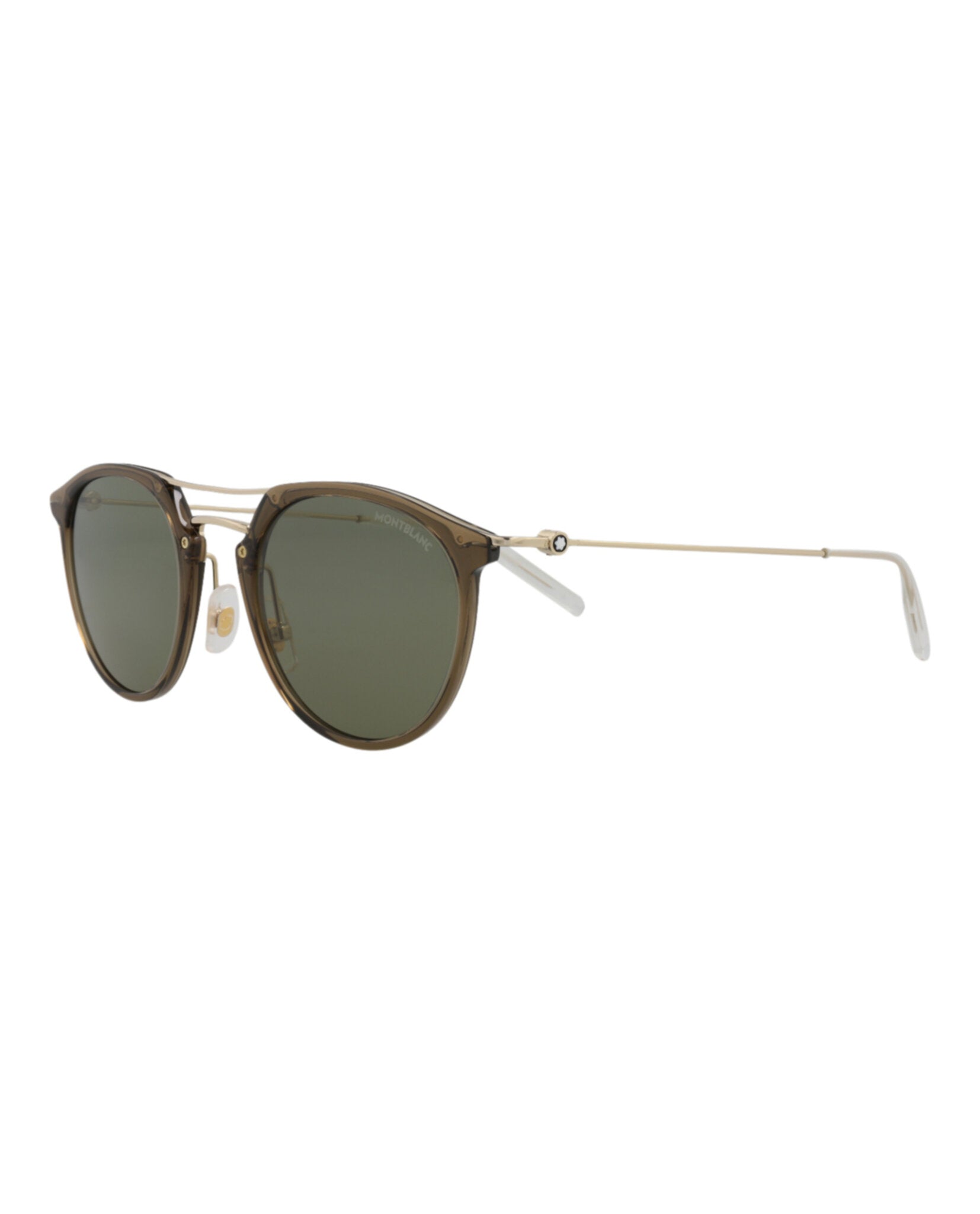 Montblanc Montblanc Mens Aviator Brown Gold Green Fashion Designer Eyewear