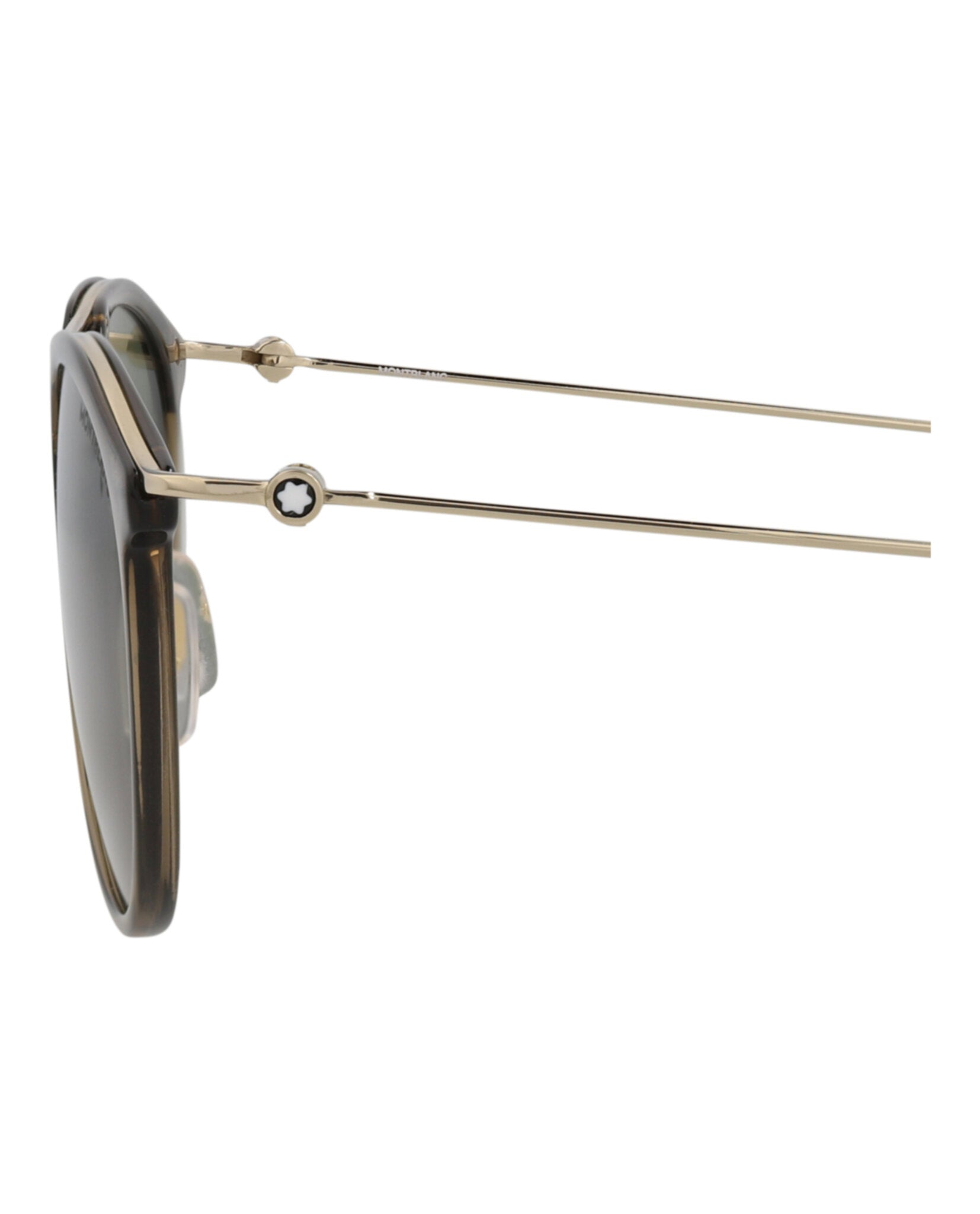 Montblanc Montblanc Mens Aviator Brown Gold Green Fashion Designer Eyewear