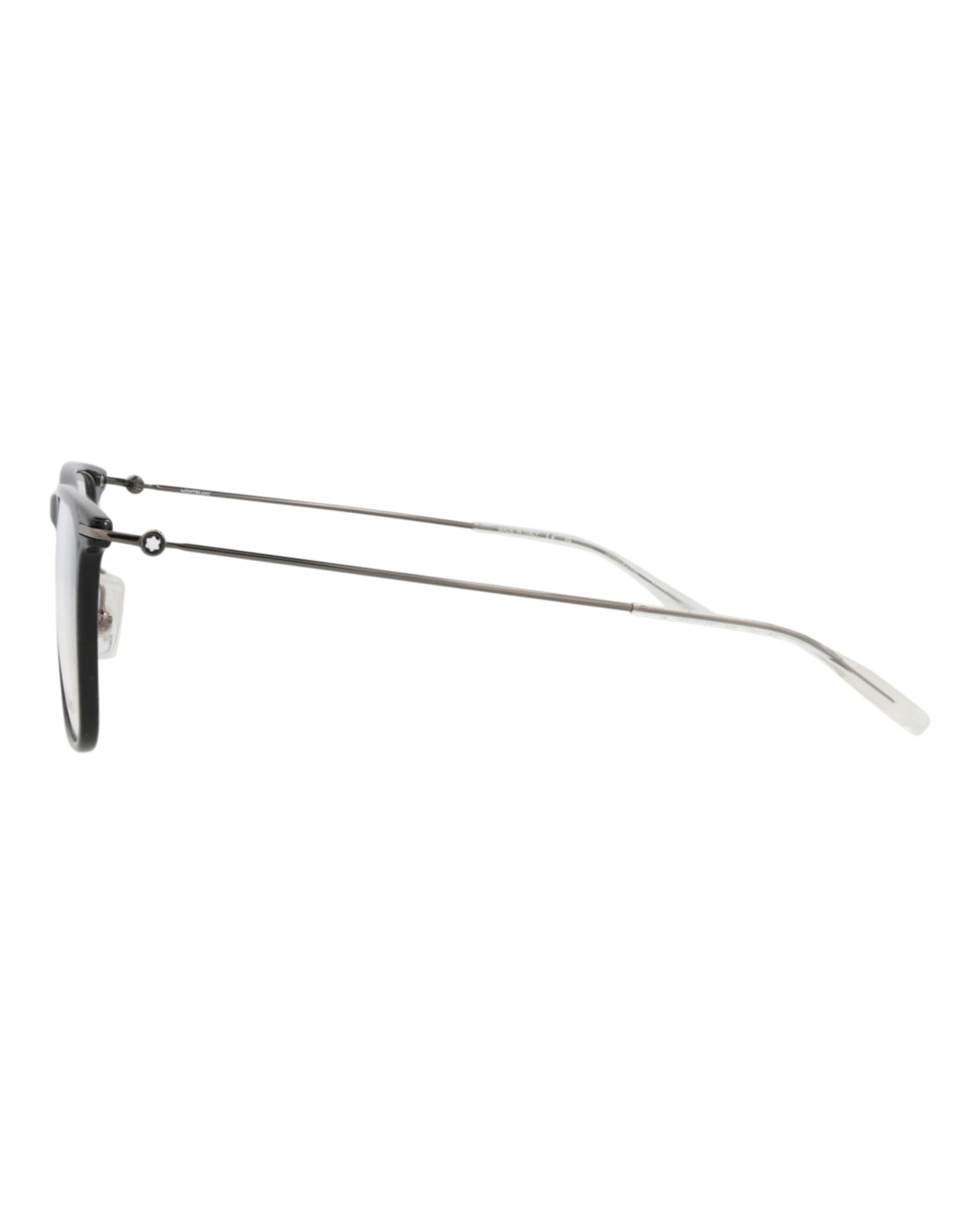 Montblanc Montblanc Mens Square/Rectangle Black Ruthenium Transparent Fashion Designer Eyewear