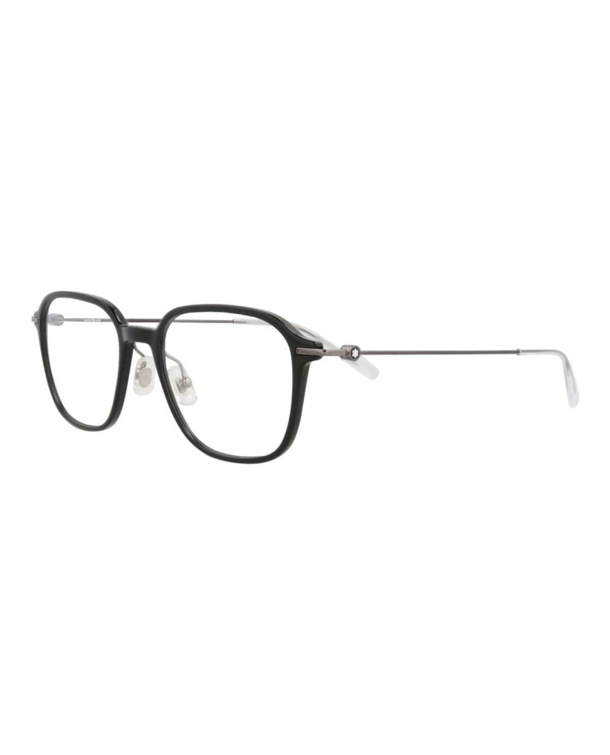 Montblanc Mens Square/Rectangle Black Ruthenium Transparent Fashion Designer Eyewear