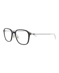 Montblanc Mens Square/Rectangle Black Ruthenium Transparent Fashion Designer Eyewear