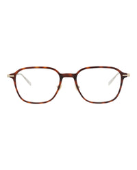 Montblanc Montblanc Mens Square/Rectangle Havana Gold Transparent Fashion Designer Eyewear