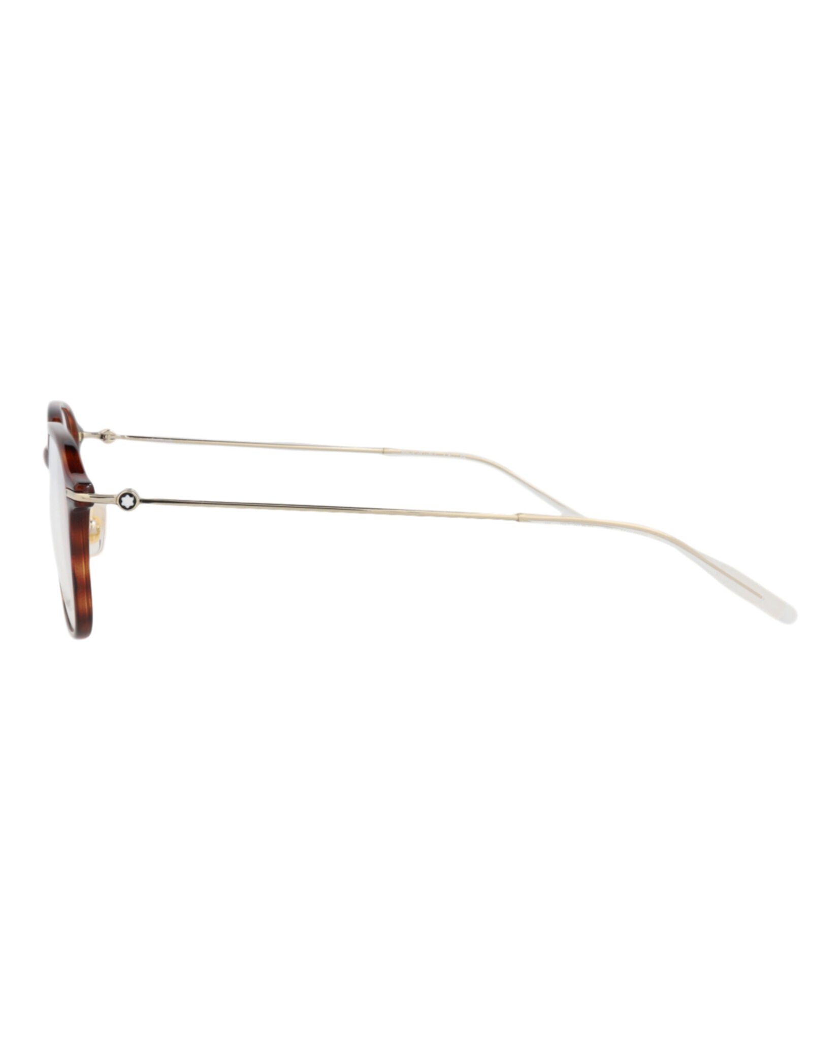 Montblanc Montblanc Mens Square/Rectangle Havana Gold Transparent Fashion Designer Eyewear