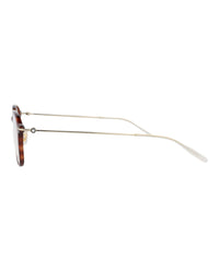 Montblanc Montblanc Mens Square/Rectangle Havana Gold Transparent Fashion Designer Eyewear