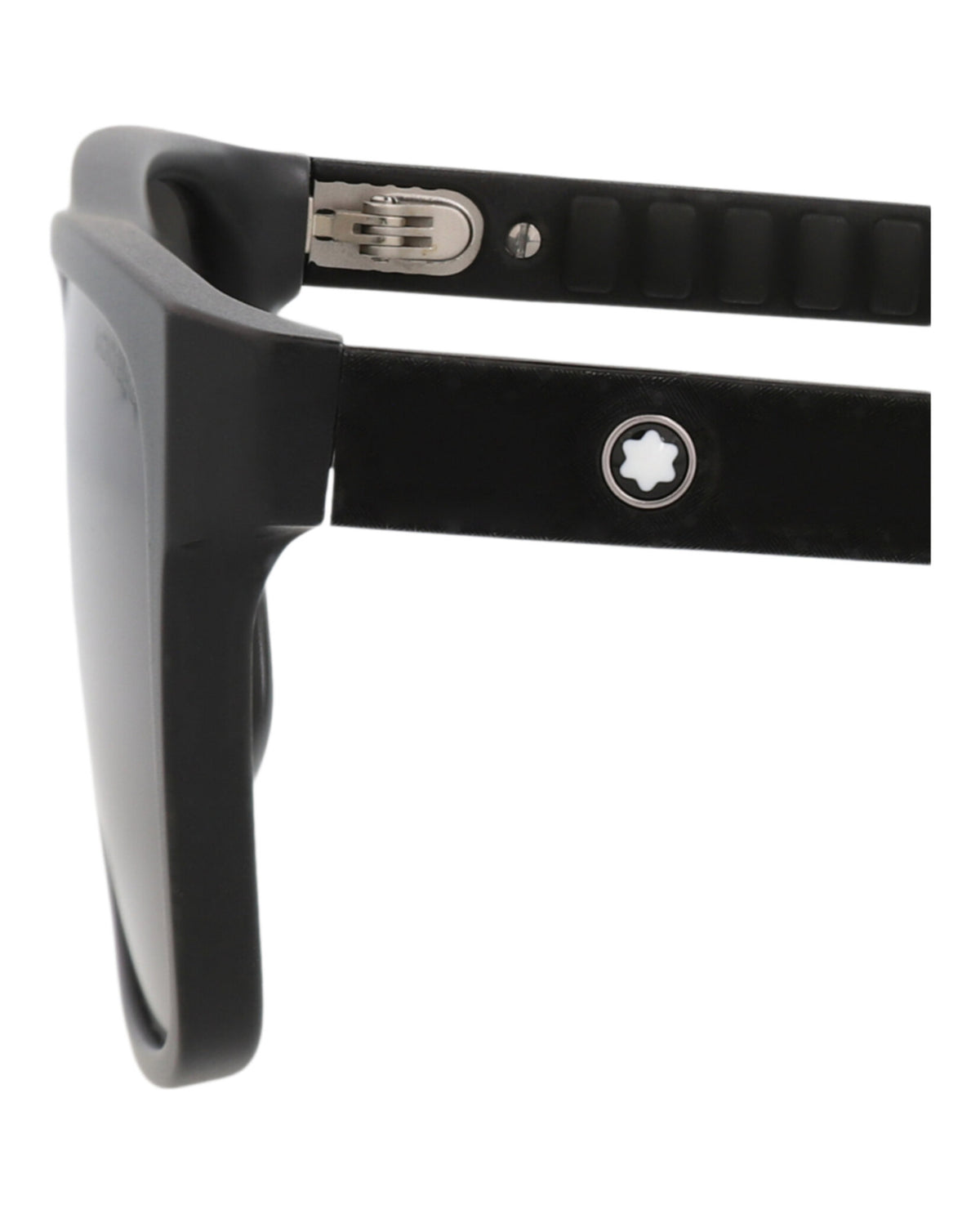 Montblanc Mens Square/Rectangle Black Black Grey Fashion Designer Eyewear