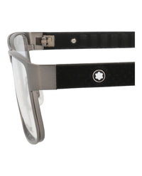Montblanc Montblanc Mens Square/Rectangle Ruthenium Black Transparent Fashion Designer Eyewear
