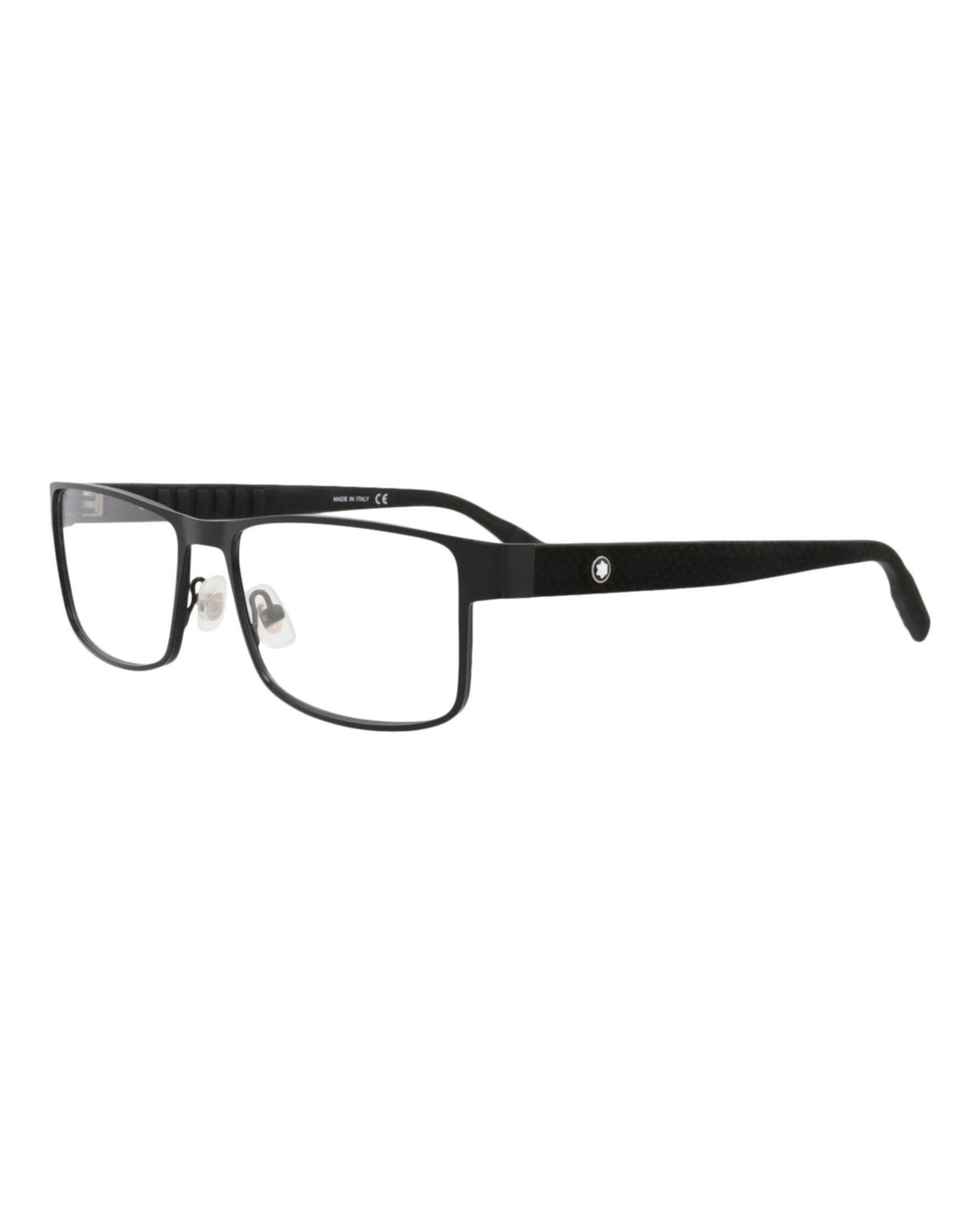 Montblanc Mens Square/Rectangle Black Black Transparent Fashion Designer Eyewear