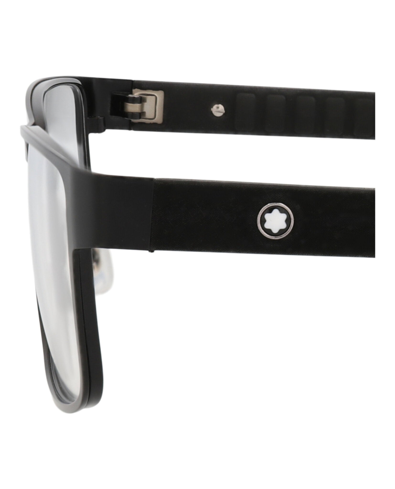 Montblanc Mens Square/Rectangle Black Black Transparent Fashion Designer Eyewear