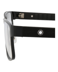 Montblanc Mens Square/Rectangle Black Black Transparent Fashion Designer Eyewear