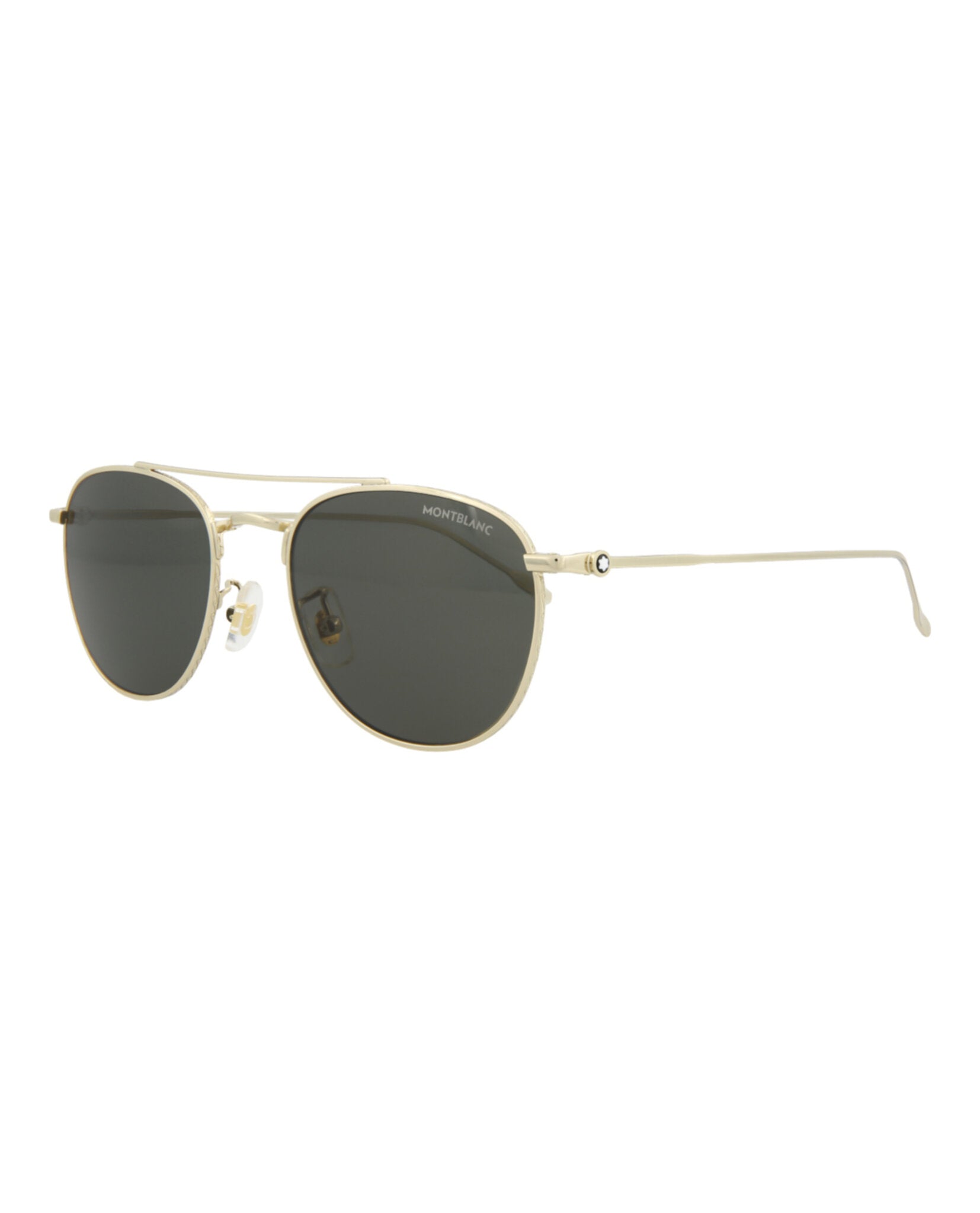 Montblanc Montblanc Mens Aviator Gold Gold Grey Fashion Designer Eyewear