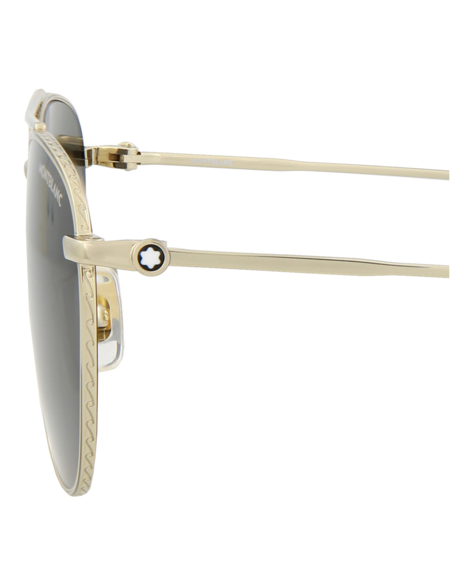 Montblanc Montblanc Mens Aviator Gold Gold Grey Fashion Designer Eyewear