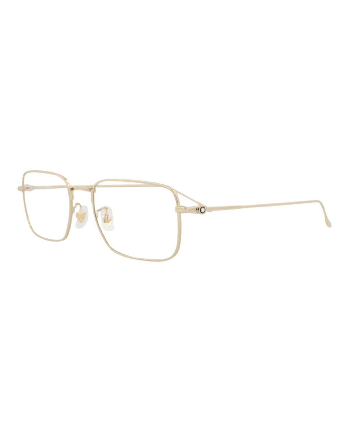 Montblanc Mens Square/Rectangle Gold Gold Transparent Fashion Designer Eyewear