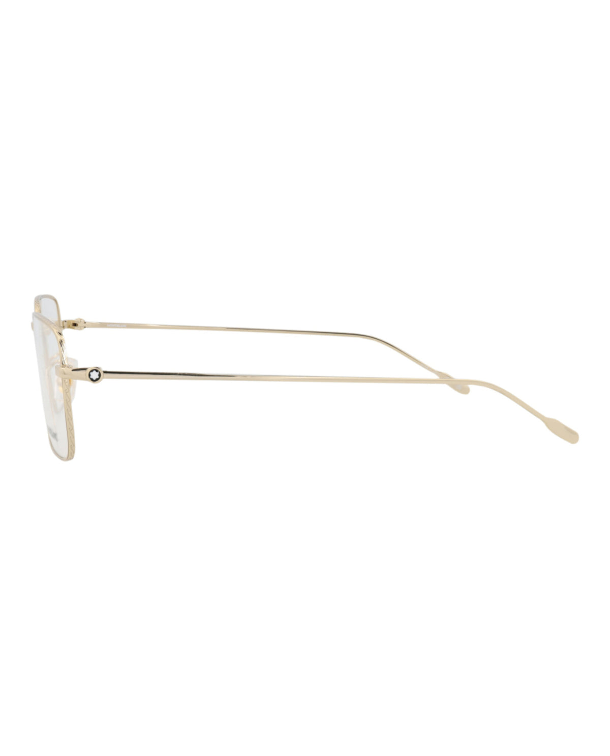 Montblanc Mens Square/Rectangle Gold Gold Transparent Fashion Designer Eyewear