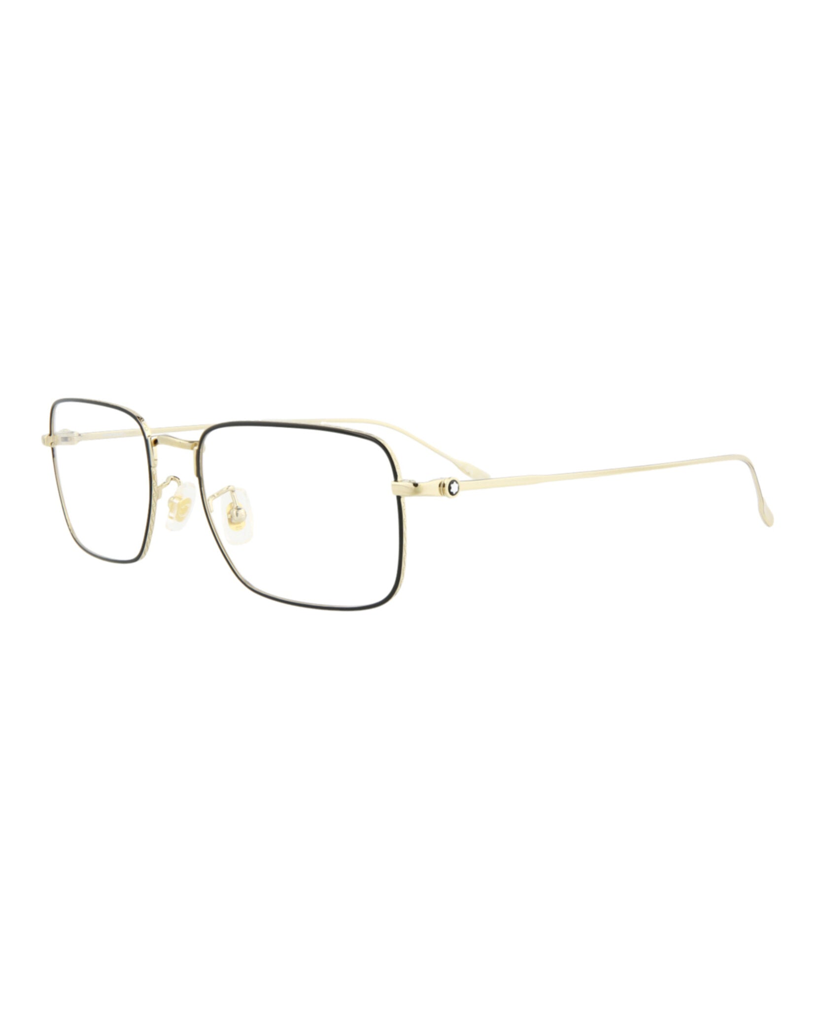 Montblanc Mens Square/Rectangle Gold Gold Transparent Fashion Designer Eyewear