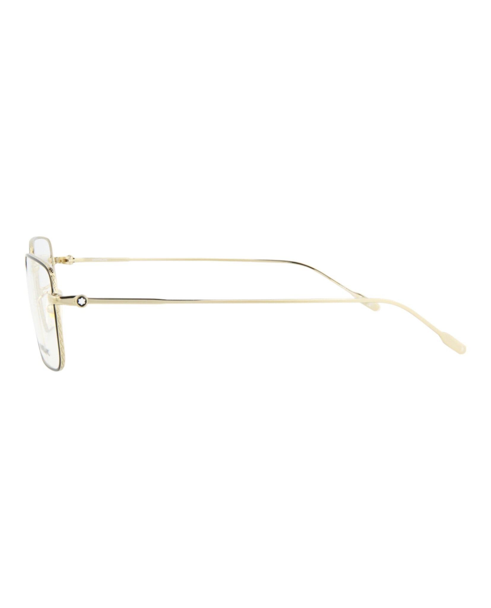 Montblanc Mens Square/Rectangle Gold Gold Transparent Fashion Designer Eyewear