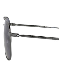 Montblanc Montblanc Mens Aviator Ruthenium Ruthenium Blue Fashion Designer Eyewear