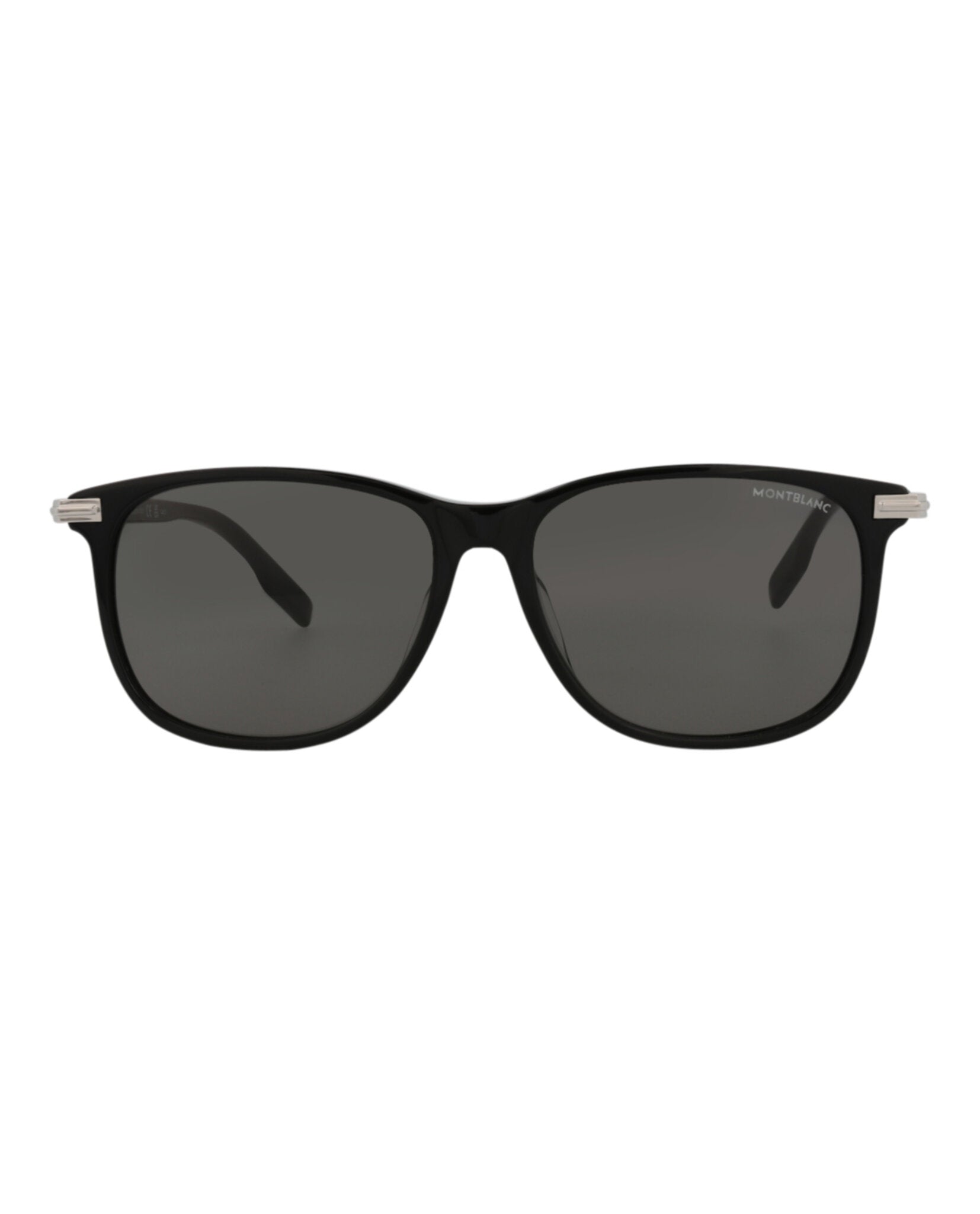 Montblanc Mens Square/Rectangle Black Black Grey Fashion Designer Eyewear