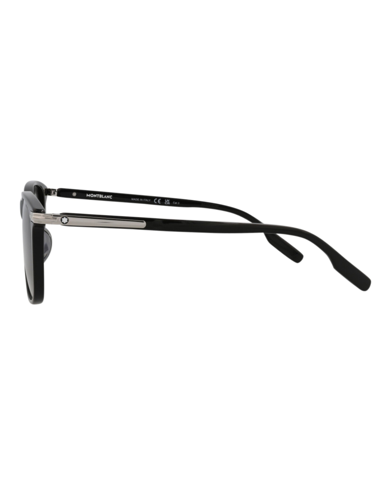 Montblanc Mens Square/Rectangle Black Black Grey Fashion Designer Eyewear