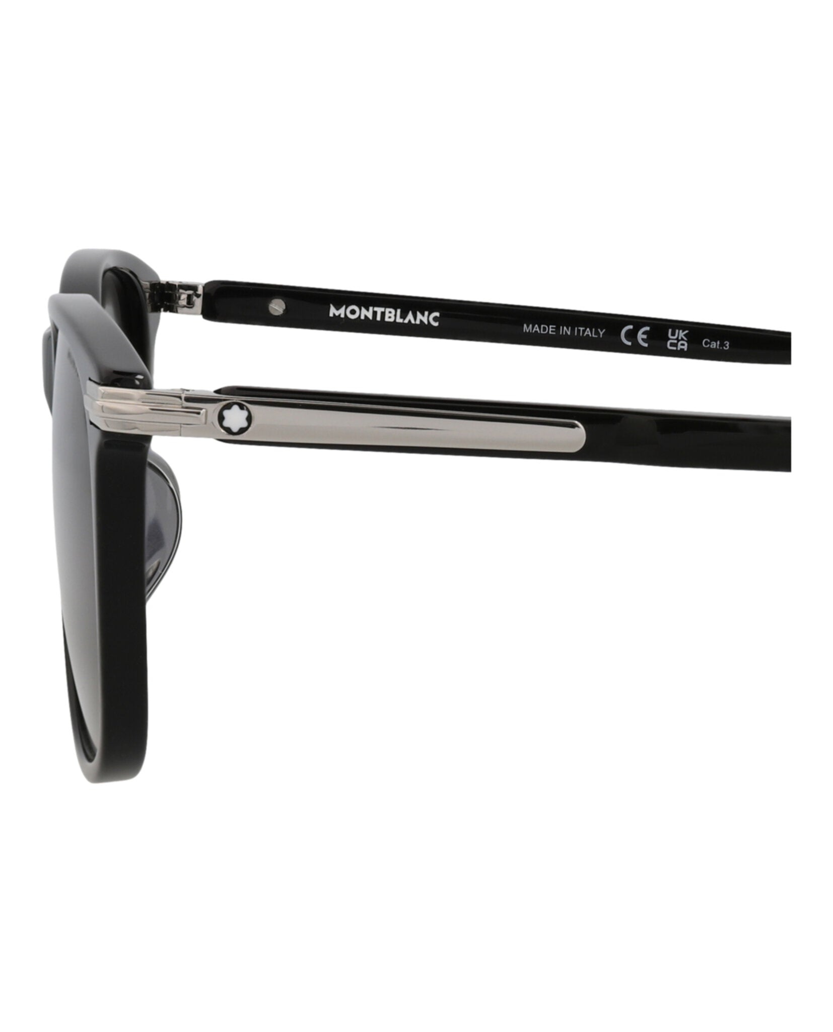 Montblanc Mens Square/Rectangle Black Black Grey Fashion Designer Eyewear
