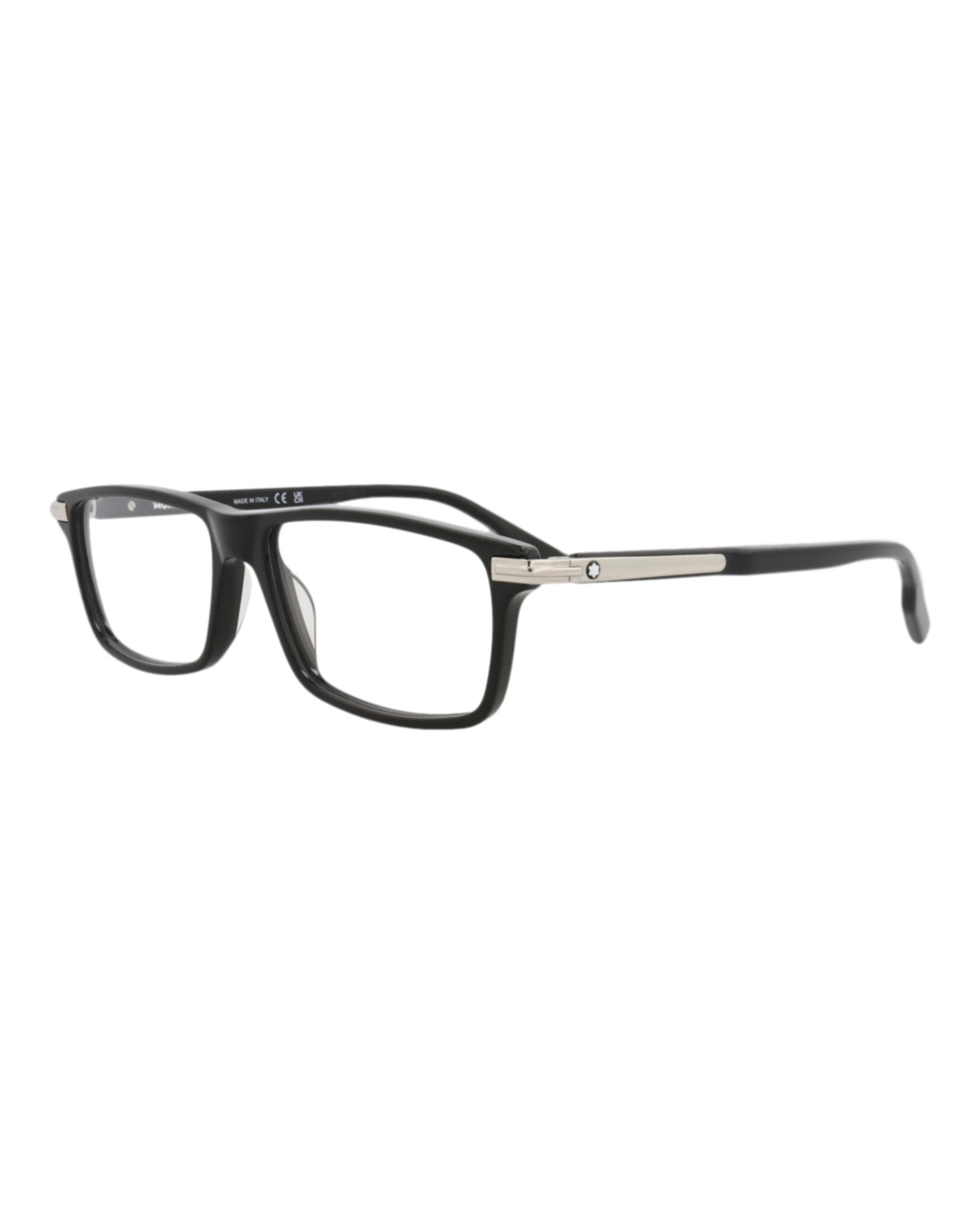 Montblanc Montblanc Mens Square/Rectangle Black Black Transparent Fashion Designer Eyewear