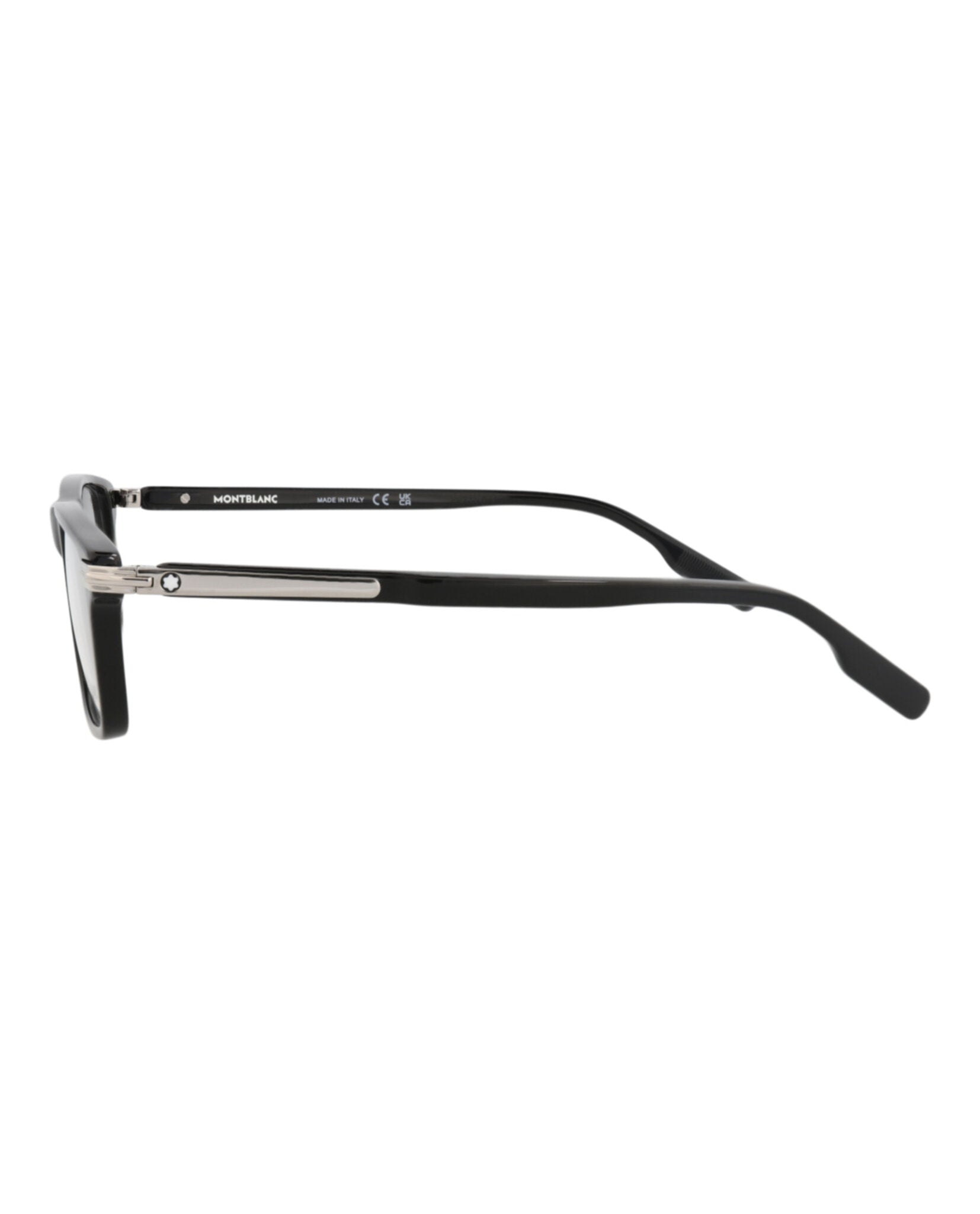 Montblanc Montblanc Mens Square/Rectangle Black Black Transparent Fashion Designer Eyewear
