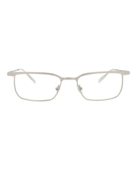Montblanc Mens Square/Rectangle Silver Silver Transparent Fashion Designer Eyewear