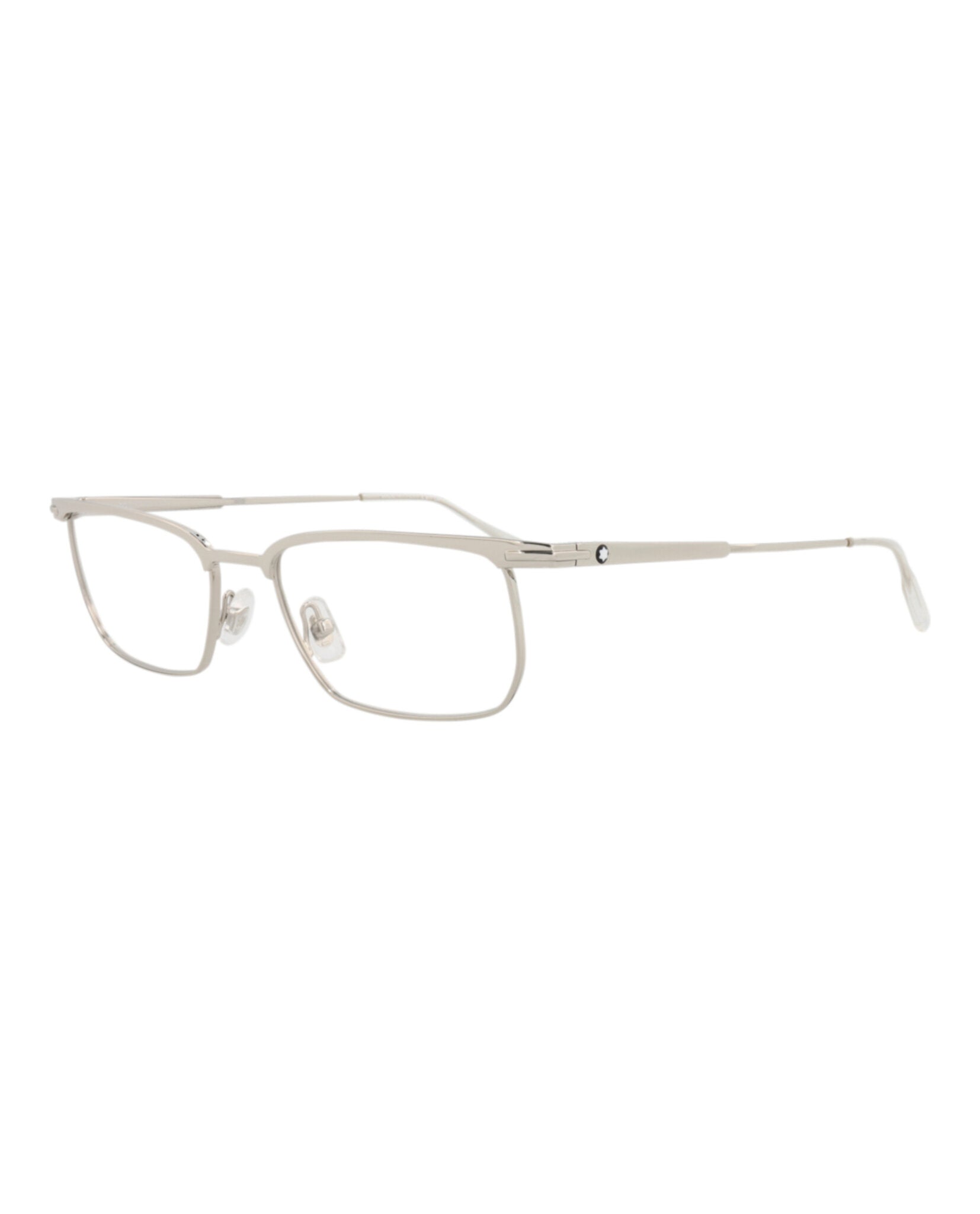Montblanc Mens Square/Rectangle Silver Silver Transparent Fashion Designer Eyewear