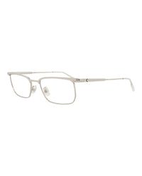 Montblanc Mens Square/Rectangle Silver Silver Transparent Fashion Designer Eyewear