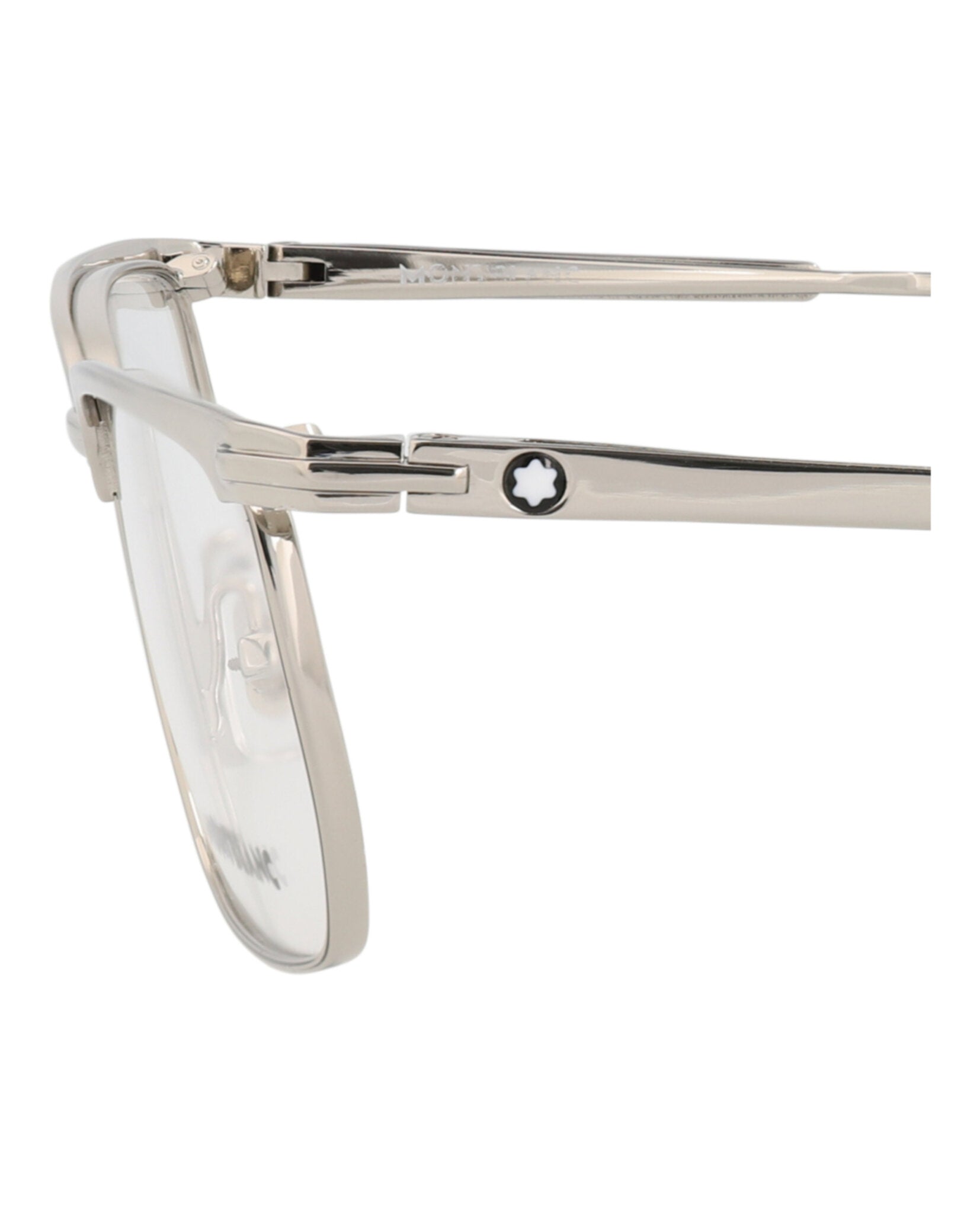 Montblanc Mens Square/Rectangle Silver Silver Transparent Fashion Designer Eyewear