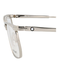 Montblanc Mens Square/Rectangle Silver Silver Transparent Fashion Designer Eyewear