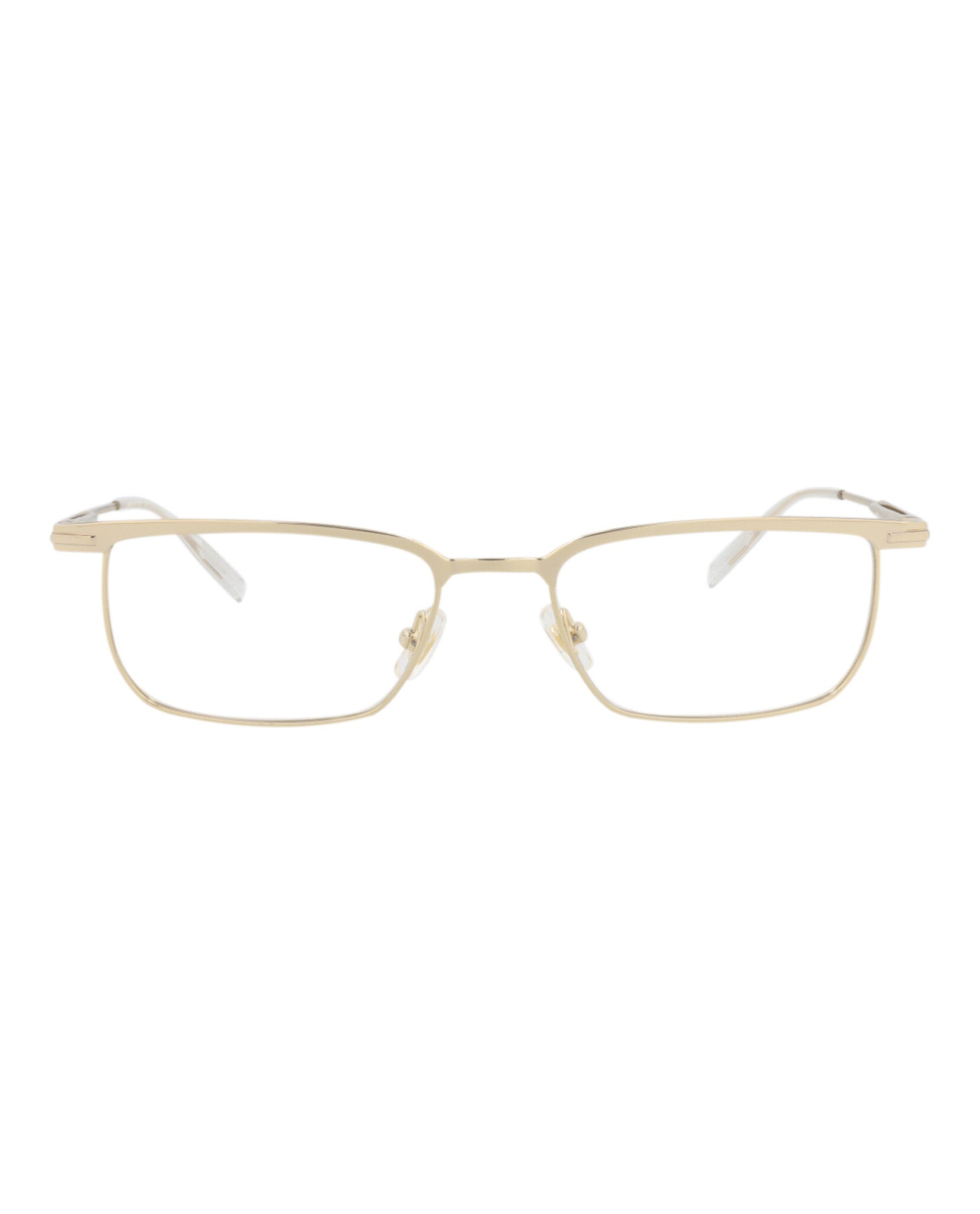 Montblanc Mens Square/Rectangle Gold Gold Transparent Fashion Designer Eyewear