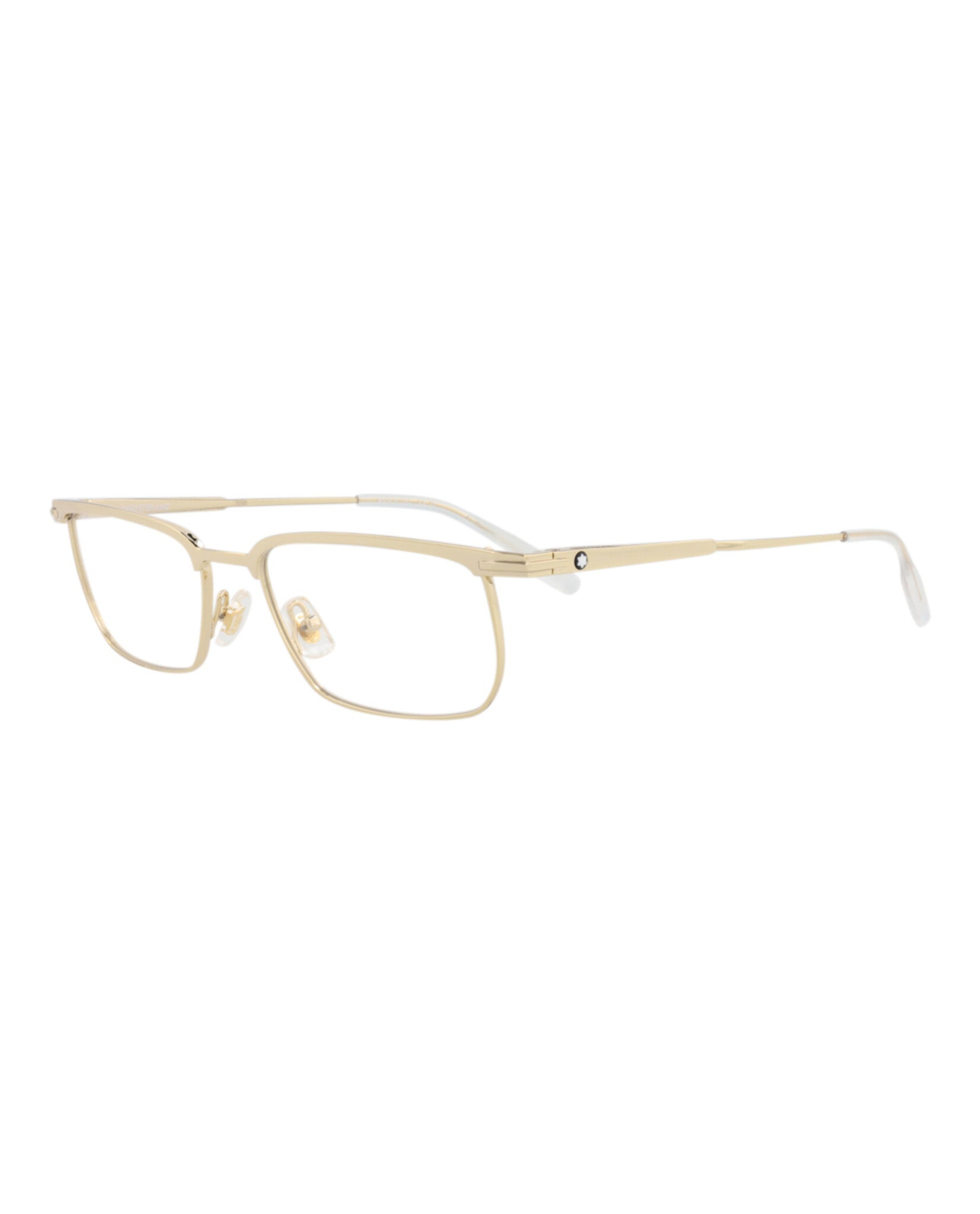 Montblanc Mens Square/Rectangle Gold Gold Transparent Fashion Designer Eyewear